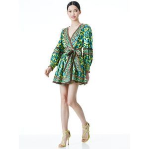 NWT ALICE + OLIVIA SIMONA MINI WRAP DRESS